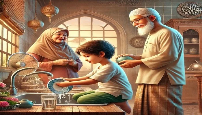 membantu meringankan pekerjaan orang tua ilustrasi (int)