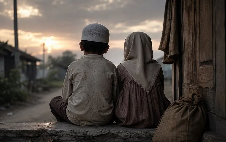 ILUSTRASI - Anak yatim dan piatu merupakan golongan yang mendapat perhatian besar dalam Islam. Alquran dan hadits Nabi Muhammad SAW memerintahkan umat Islam untuk menyayangi, mengasuh, serta memenuhi hak-hak mereka. (Foto: Chatgpt/Serambi Muslim)
