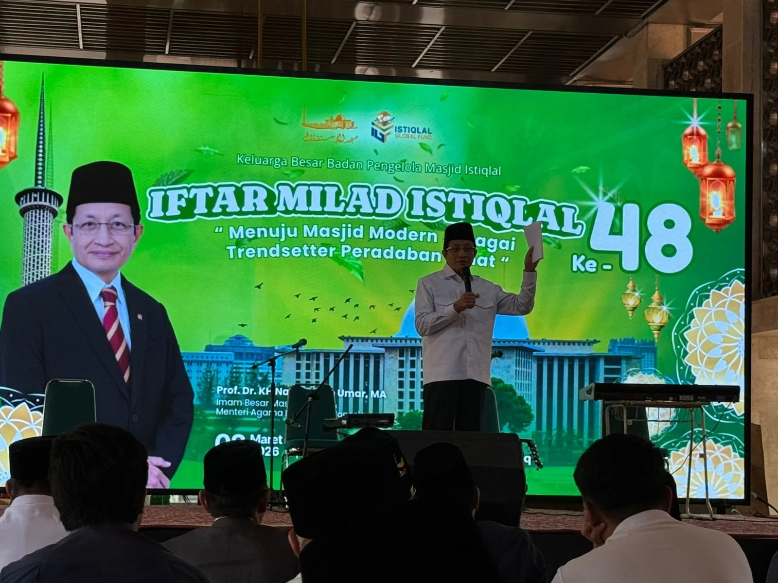 Masjid Istiqlal tengah bersiap untuk tampilan baru. Hal itu diungkapkan Imam Besar Masjid Istiqlal sekaligus Menteri Agama (Menag) Nasaruddin Umar saat peringatan ulang tahun ke-48 masjid tersebut, Senin, 2 Maret 2026. (Foto: serambimuslim.com)