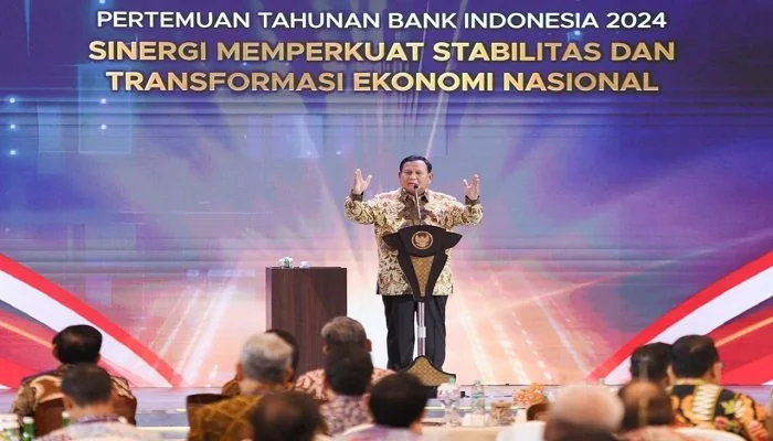 Presiden Prabowo Subianto menghadiriPertemuan Tahunan Bank Indonesia 2024, Jumat (29/11/2024) malam. (Int)