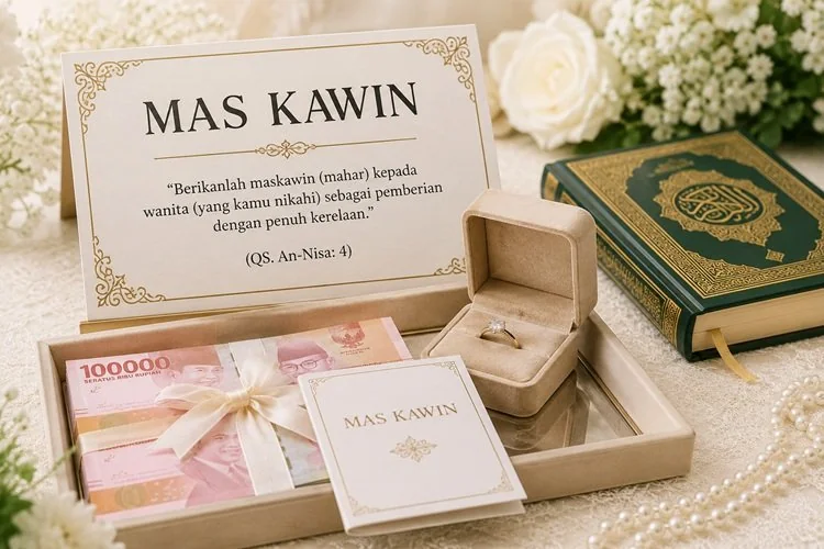 ILUSTRASI - Mahar dan maskawin sering dianggap berbeda. Simak penjelasan hukum Islam, perbedaannya, serta alasan keduanya sama-sama benar digunakan. (Foto: Chatgpt/Serambi Muslim)
