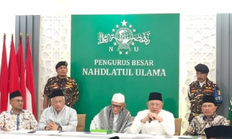 PBNU resmi mengumumkan struktur kepengurusan 2026-2031. Gus Kikin menjadi Ketua Umum dan Gudfan Arif menjabat Sekjen. (FOTO: Detik.com)