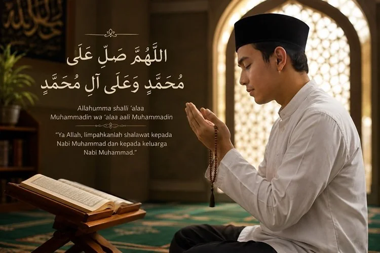 Simak 10 bacaan sholawat Nabi Muhammad SAW lengkap tulisan Arab, latin, arti, serta keutamaan membaca sholawat sesuai ajaran Islam. (Foto: Chatgpt/Serambi Muslim/Ilustrasi)