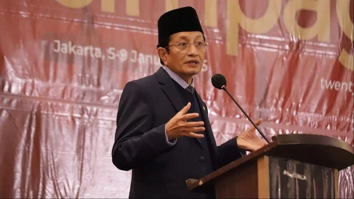 Menteri Agama RI Nasaruddin Umar menegaskan pentingnya ekoteologi dan peran agama menjaga nilai kemanusiaan di era kecerdasan buatan/AI. (Foto: Dok Kemenag)
