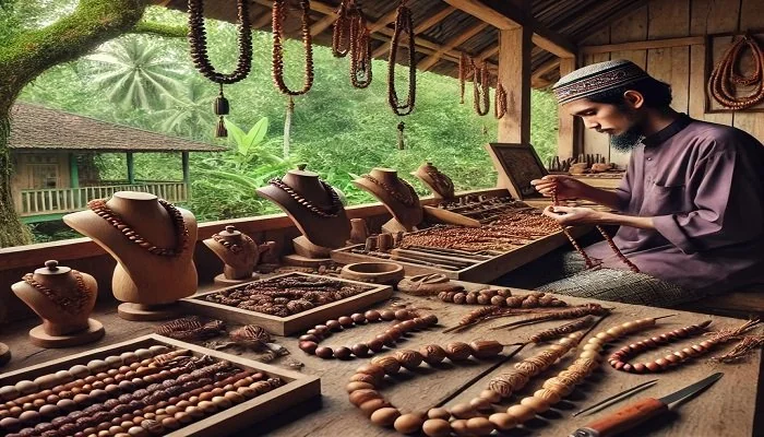 pengrajin tasbih di Gunung Kawi, Malang ilustrasi (int)